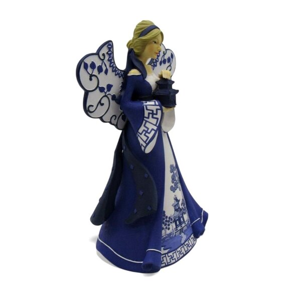 Hamilton Collection BLUE WILLOW Wishes of Grace for a palace Angel Figurine - Picture 2 of 11